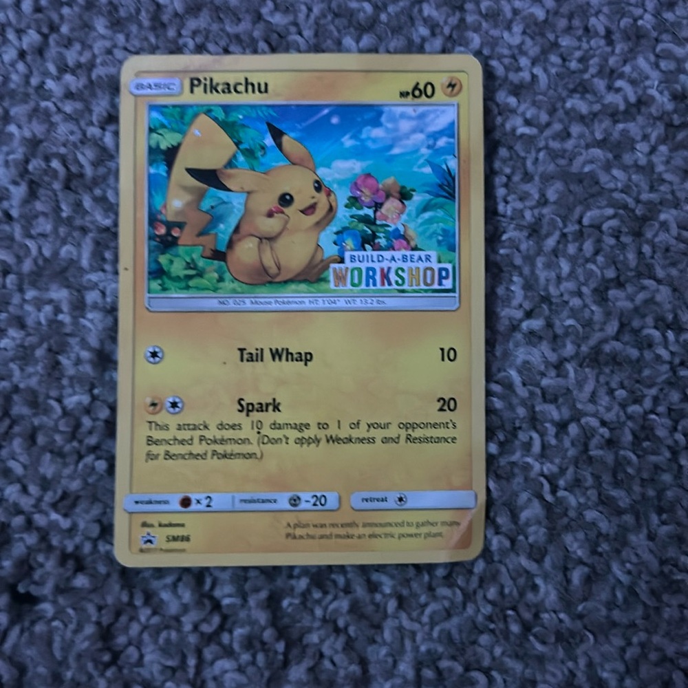 Pokemon Pikachu Build a bear card